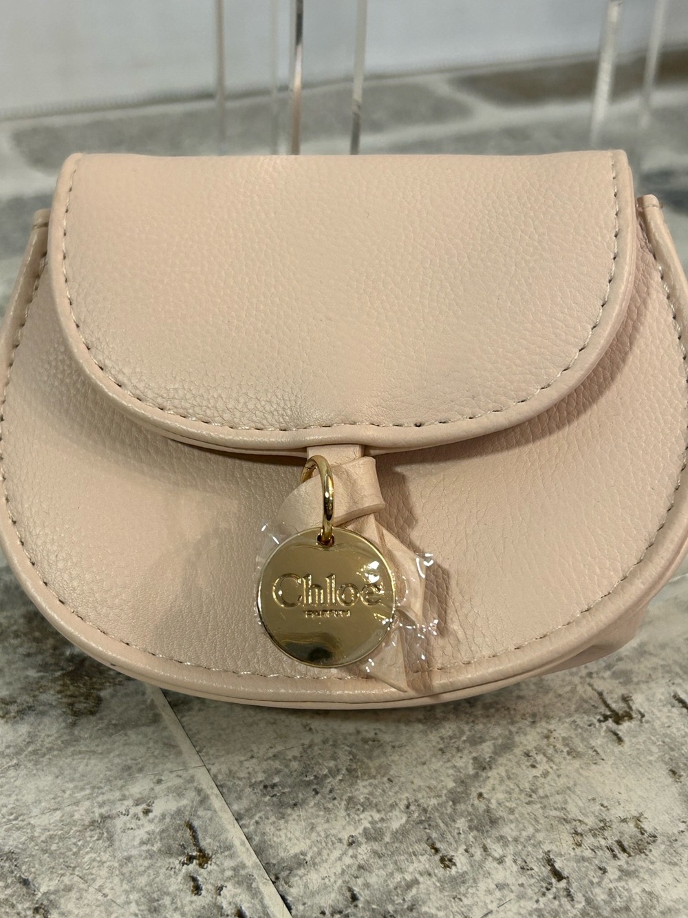 Chloe’ Love Story Perfume Coin Purse with Gold Hand Tag Pink